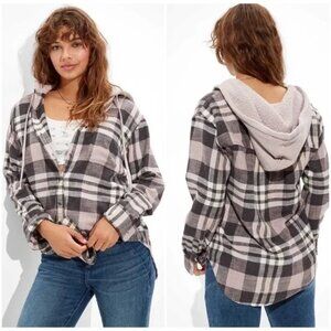 American Eagle Hooded Flannel
